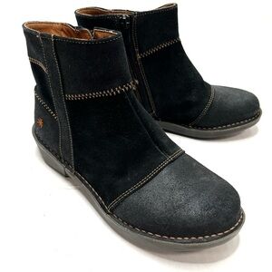 Art Company Black Suede Leather Ankle Boot
